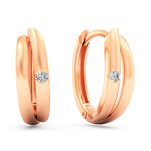 Золотые серьги с фианитами (арт. 1101107) – изображение 1