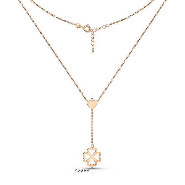 Золотое колье-галстук Клевер (арт. 352621) – изображение 5