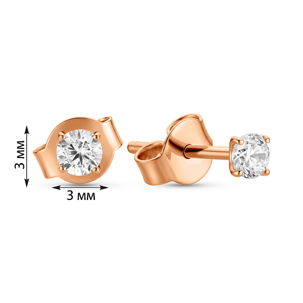 Золотые серьги с фианитами (арт. 1101285/1) – изображение 2