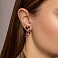 Золотые серьги с гранатом и фианитом (арт. 110858Пкф) – изображение 2