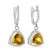 Серьги-подвески из белого золота с цитрином (арт. 110393Пбц) – изображение 1