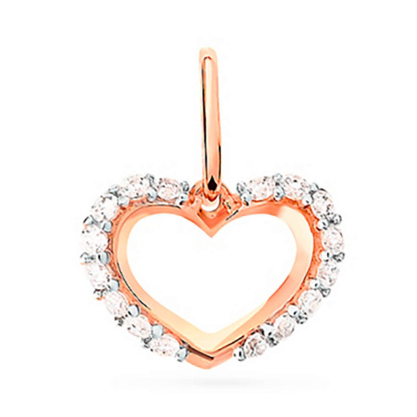 Золотая подвеска «Сердце» с фианитами (арт. 421912) – изображение 1