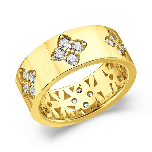 Кольцо из желтого золота и фианитами (арт. 155692ж) – изображение 1