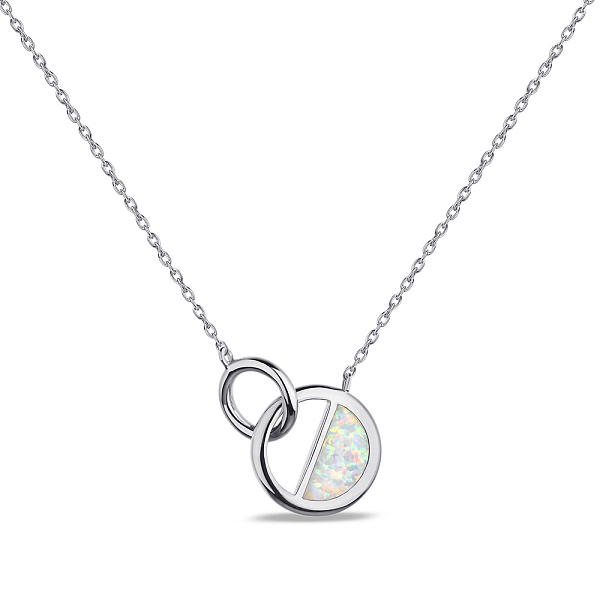 Серебряное колье с опалом (арт. 7507/2242Поб) – изображение 1