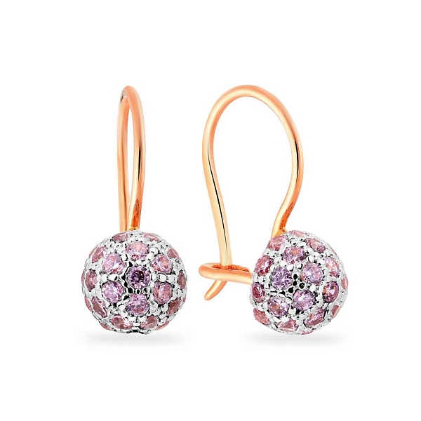 Детские серьги из золота с розовыми фианитами (арт. 110445р) – изображение 1