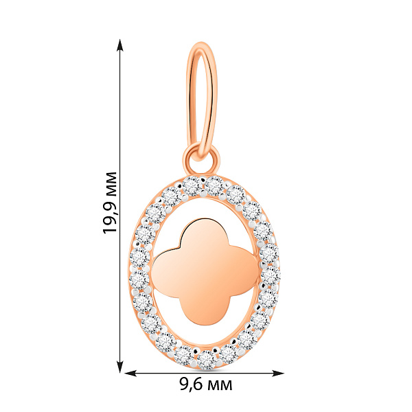 Кулон з червоного золота з фіанітами (арт. 4401011) – зображення 3