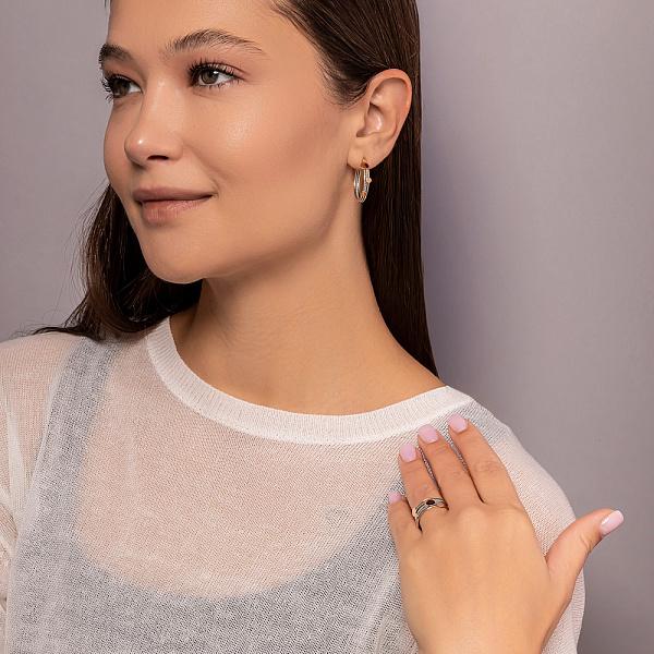 Многослойное кольцо из красного и белого золота (арт. 141319) – изображение 8