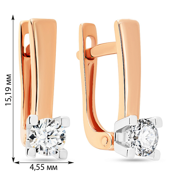 Золотые серьги с бриллиантами (арт. С011114050) – изображение 3