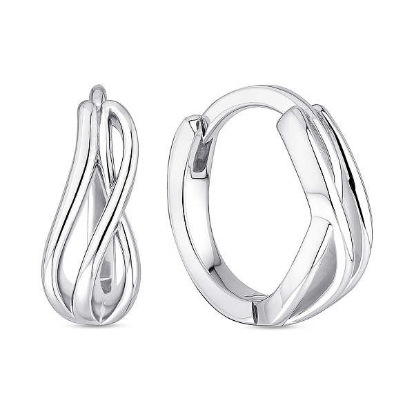 Серебряные серьги без камней (арт. 7502/9999/10) – изображение 1