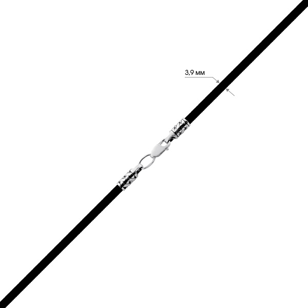 Ювелирный шнурок с серебряными вставками (арт. 7308/271/1чш) – изображение 2