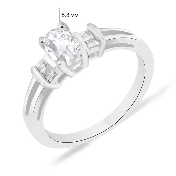 Кольцо из серебра с фианитами (арт. 7501/К2Ф/302-16,5) – изображение 2