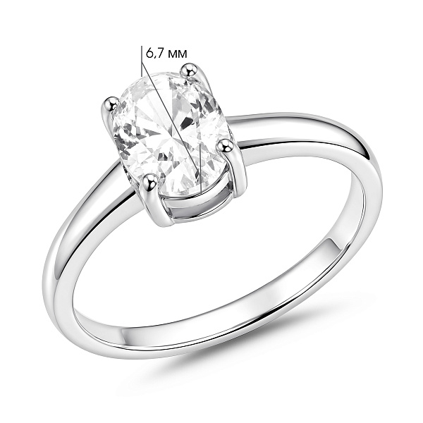Серебряное кольцо с фианитом (арт. 7501/8862) – изображение 2