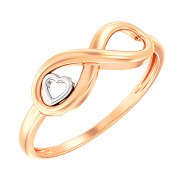 Кольцо  «Бесконечность» из красного золота (арт. 140790)