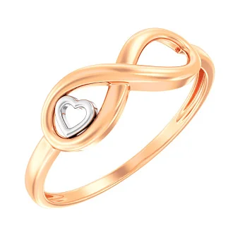 Каблучка «Нескінченність» з червоного золота (арт. 140790)