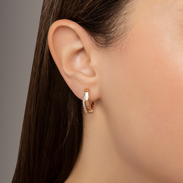 Сережки з комбінованого золота (арт. 104732кб) – зображення 2