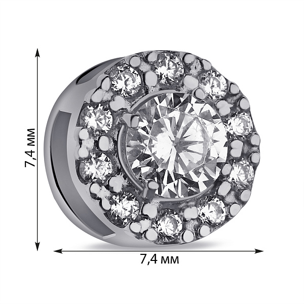 Серебряный шарм с фианитами (арт. 7503/А028пю) – изображение 2