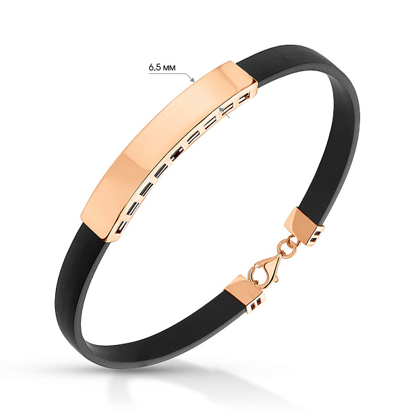 Браслет з каучука з золотою вставкою (арт. 326564) – зображення 2