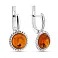 Срібні сережки з бурштином (арт. 7502/638ЯС) – зображення 1