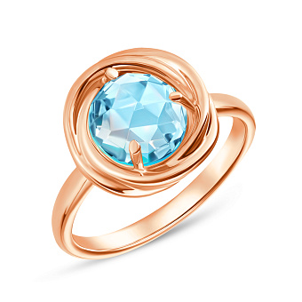 Кольцо из красного золота с топазом (арт. 152016Пг)