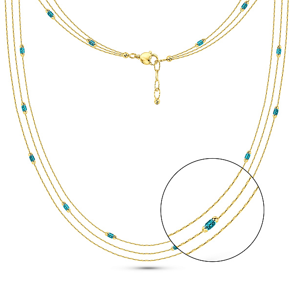 Золотое многослойное колье Francelli (арт. 352697жг) – изображение 1
