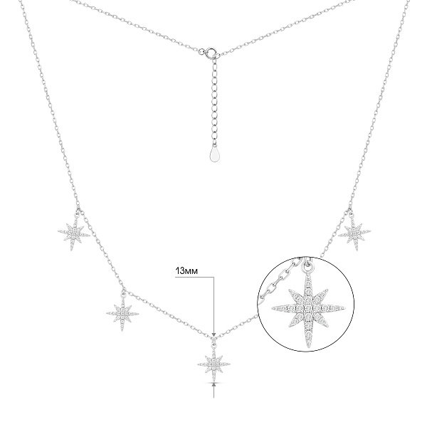 Серебряное колье Звезды с фианитами (арт. 7507/2500) – изображение 2