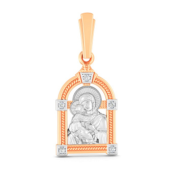 Золотая ладанка Божья Матерь Владимирская (арт. 440931)