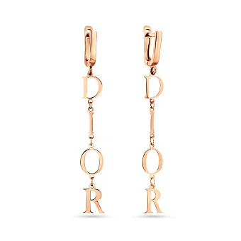 Сережки-підвіски з червоного золота (арт. 107890)