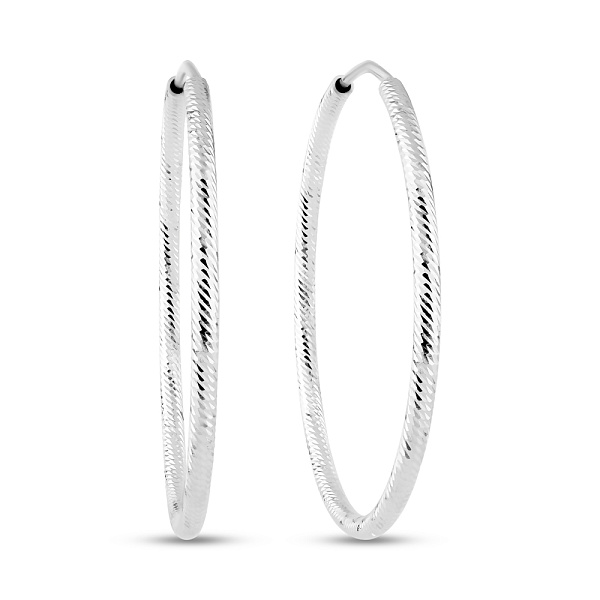 Серьги-кольца из белого золота (арт. 122001/40б) – изображение 1