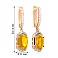 Золотые серьги-подвески с цитрином и фианитами (арт. 110283Пц) – изображение 2