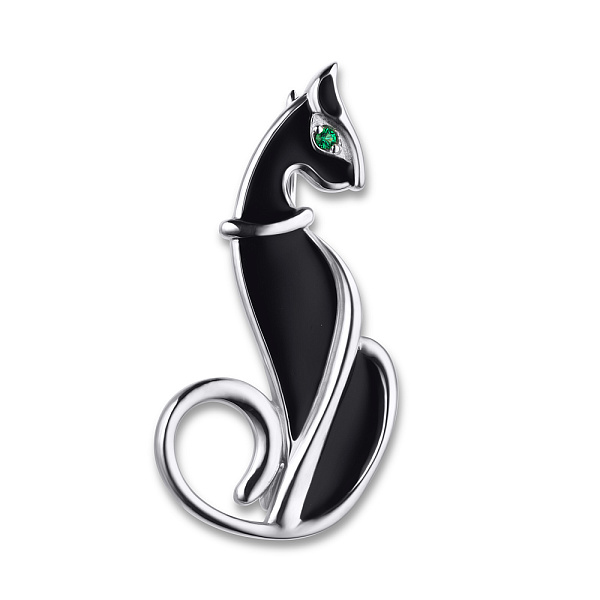 Срібна брошка Trendy Style з емаллю (арт. 7505/7118реч) – зображення 1