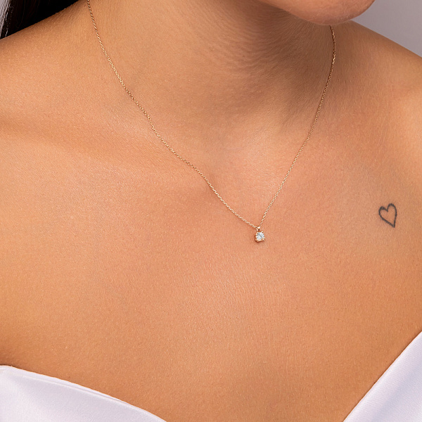 Кольє з червоного золота з діамантом (арт. Ц011165020) – зображення 3