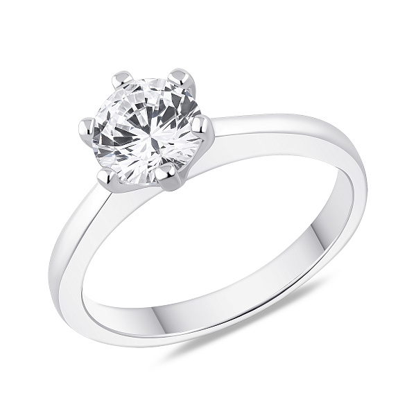 Серебряное двойное кольцо с фианитами (арт. 7501/8532) – изображение 2