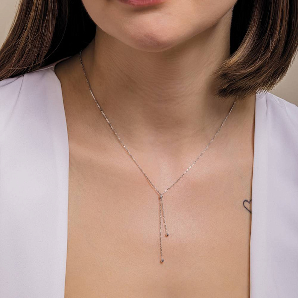 Кольє з білого золота (арт. 360180б) – зображення 3