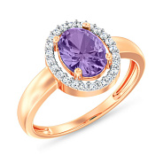 Кольцо из золота с большим аметистом (арт. 141153Па)