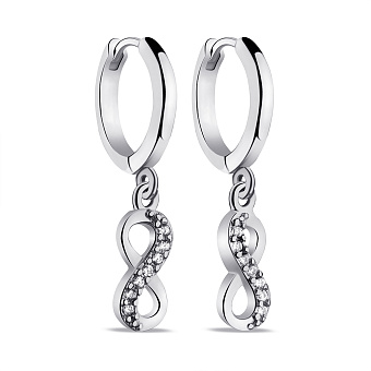 Фото Серьги Бесконечность из серебра с фианитами (арт. 7502/9301/10)