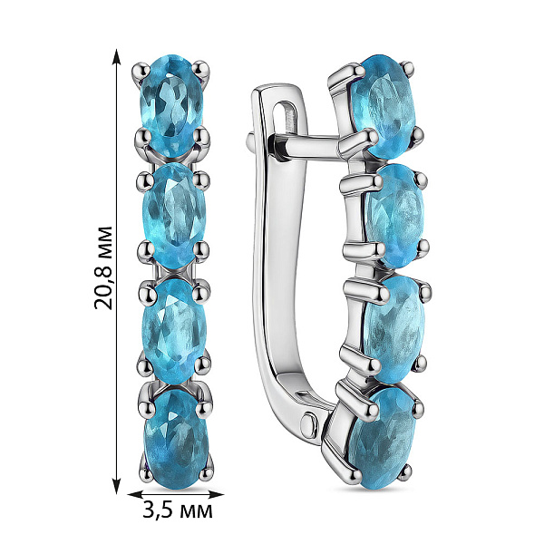 Срібні сережки з топазами (арт. 7502/2193661Птг) – зображення 2