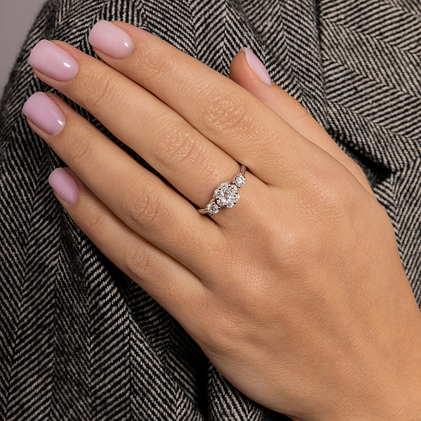 Золота каблучка з діамантами (арт. К011627080б) – зображення 2