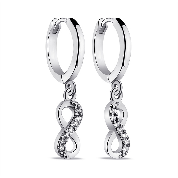 Сережки Нескінченність зі срібла з фіанітами (арт. 7502/9301/10) – зображення 1