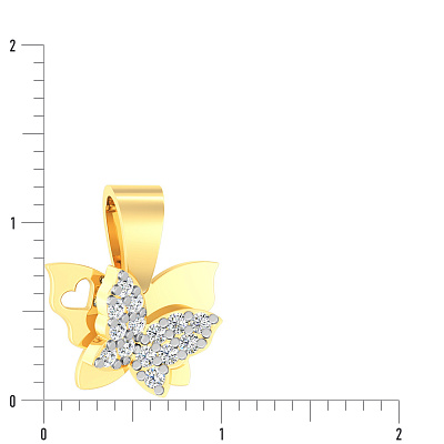 Золота підвіска «Метелик» з фіанітами (арт. 440408ж)