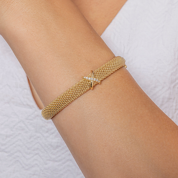 Жесткий браслет из желтого золота (арт. 3261321ж) – изображение 2