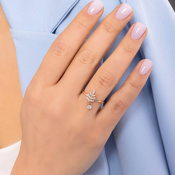 Золота каблучка з фіанітами (арт. 141338) – зображення 2