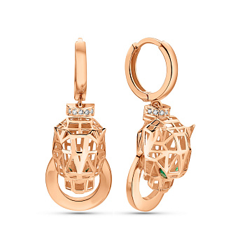 Золотые серьги Пантера (арт. 1091380з)