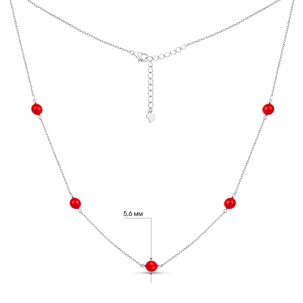 Серебряное колье с кораллами (арт. 7507/2145615Крк) – изображение 3