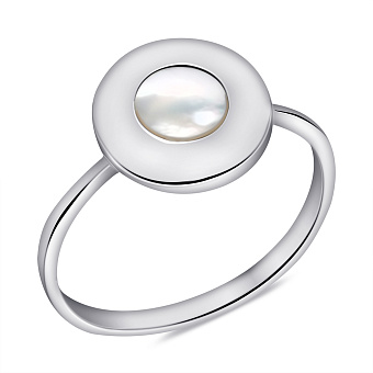 Фото Серебряное кольцо с перламутром (арт. 7501/674пкп)