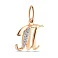 Золотий підвіс "Літера М" з фіанітами (арт. 440285) – зображення 1