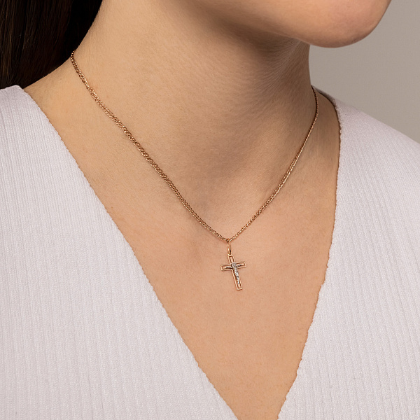 Крестик из красного золота (арт. 501735/18) – изображение 2