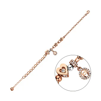 Браслет из золота с фианитами и подвеской (арт. 326101П1)