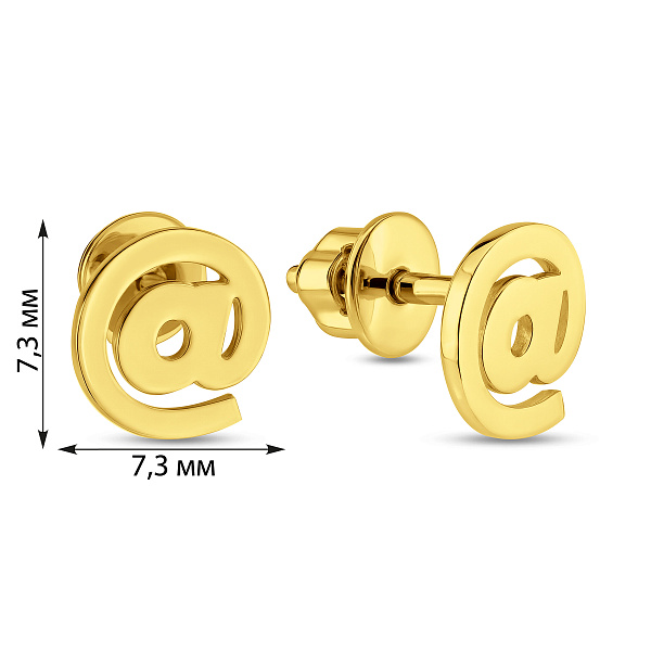 Пусеты из желтого золота (арт. 110444ж) – изображение 4