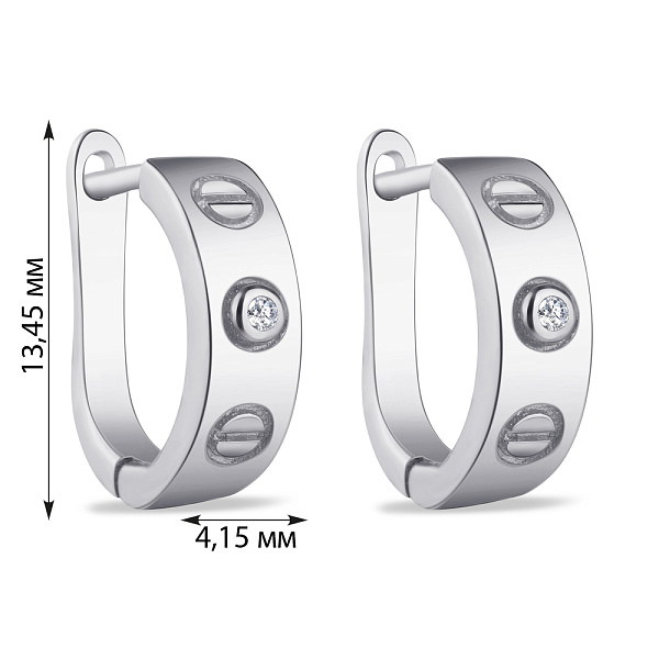 Сережки из серебра с фианитами (арт. 7502/4175) – изображение 2