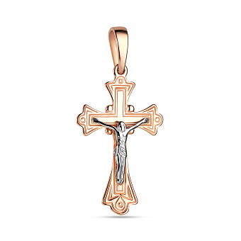 Золотой крестик с распятием "Спаси и сохрани" (арт. 501405)